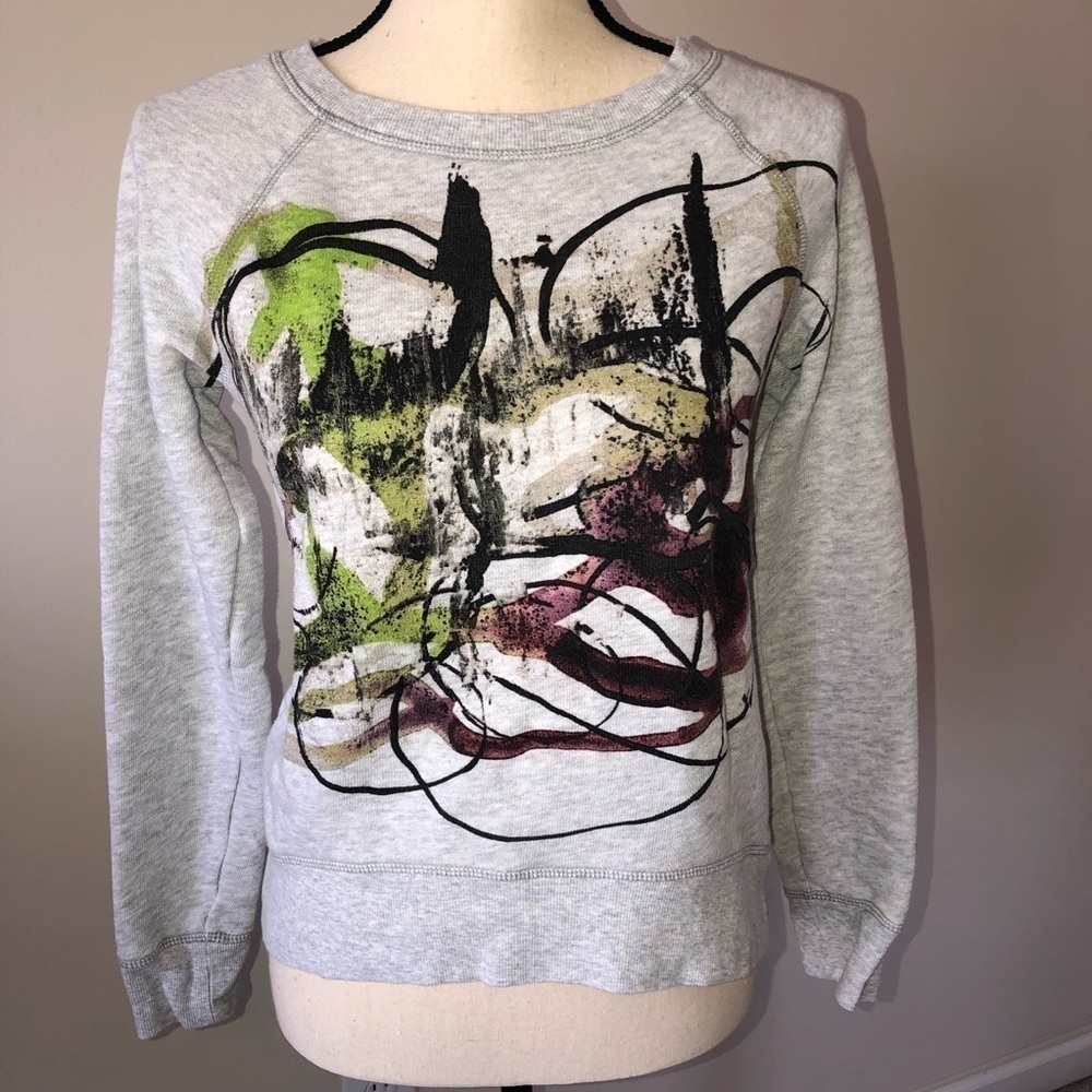 Proenza Schouler Neiman Marcus Sweatshirt Jumper Size S Gray Abstract Print Art - Picture 8 of 8